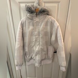Avirex Plaid Hooded Jacket with Faux Fur Trim